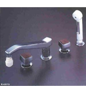 Kohler K-6973 Alterna kitchen sink faucet with White sidespray