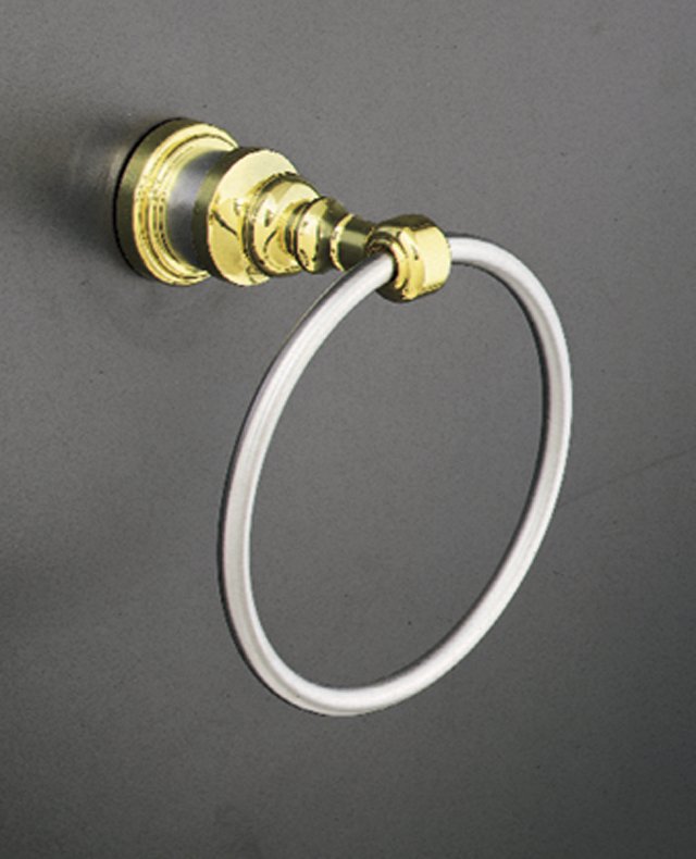Kohler K-6817-C IV Georges Brass(R) towel ring with Vibrant(R) Polished Nickel holder