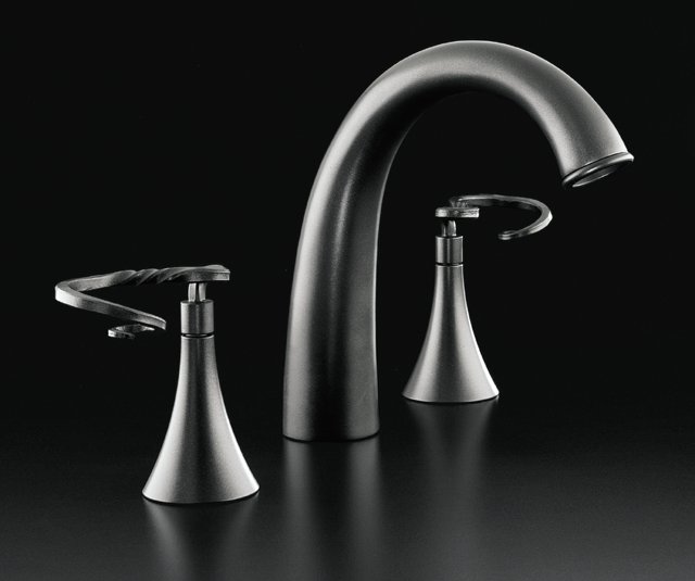 Kohler K-T614-4W Finial Art deck-mount high-flow bath faucet tri