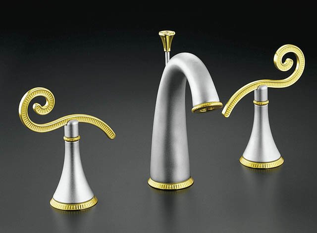 Kohler K-610-4S Finial Art Widespread Lavatory Faucet with Scro