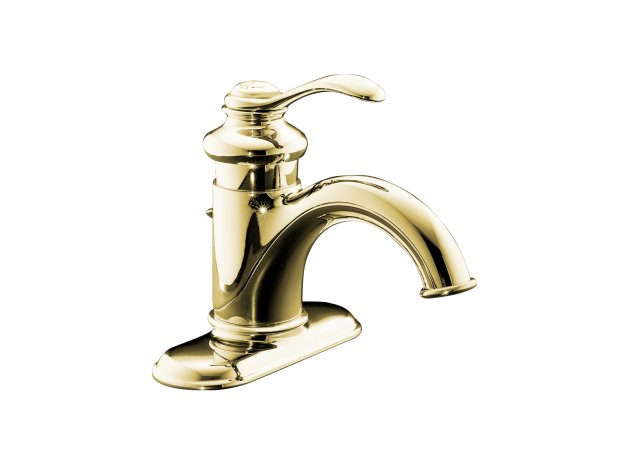 Kohler K-12181-PB; Fairfax (R) single-control lavatory faucet with lever handle and pop-up drain; in Vibrant Polished Brass; Discontinued Product - Use Kohler K-12181