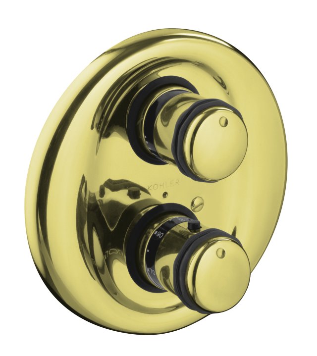 Kohler K-T9493-7-AF MasterShower(R) thermostatic mixing valve trim with volume control and cylinder handle valve not included; Discontinued Product