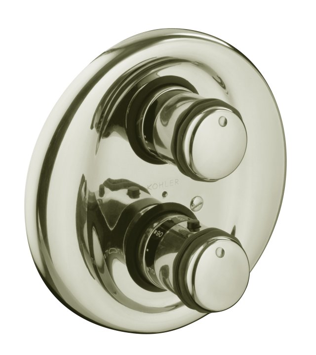 Kohler K-T9493-7 MasterShower(R) thermostatic mixing valve trim with volume control and cylinder handle valve not included