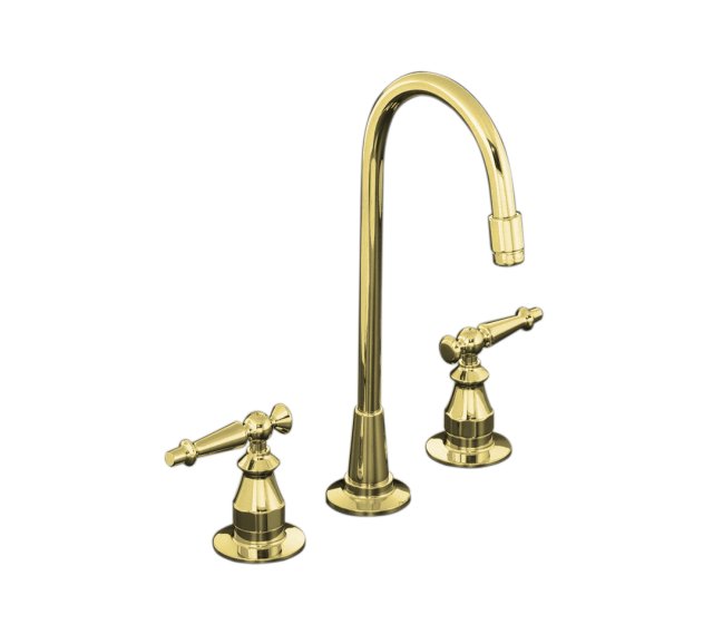 Kohler K-118-4 Antique(TM) entertainment sink faucet with lever handles