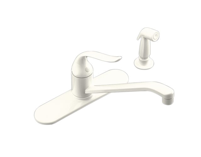 Kohler K-15172-FG Coralais(R) single-control kitchen sink faucet with 12"" spout color-matched sidespray and lever handle
