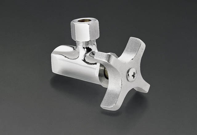 Kohler K-7663 Angle stop with four-arm handle and 1/2"" NPT for flexible riser