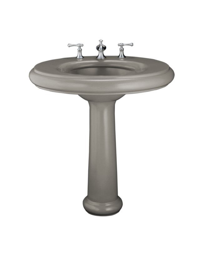 Kohler K-2002-1 Revival(R) lavatory with traditional pedestal and single-hole faucet drilling