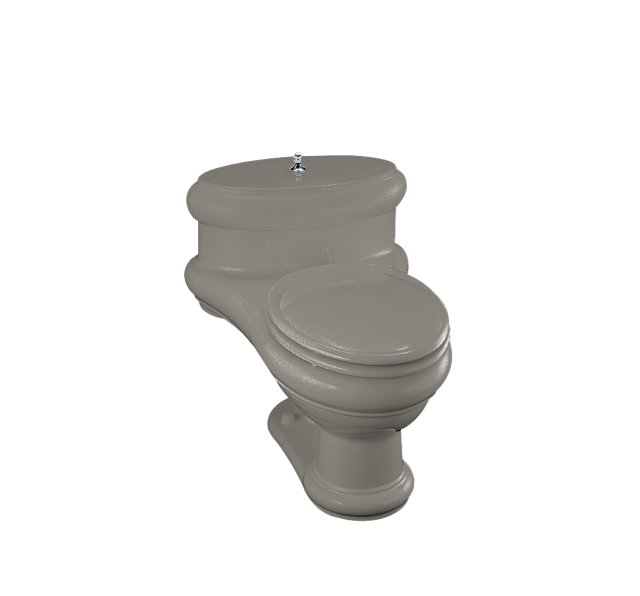 Kohler K-3360 Revival(R) one-piece elongated toilet with Polished Chrome lift knob and hinges and toilet seat and cover