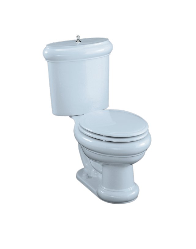 Kohler K-3555-US Revival(R) two-piece elongated toilet with seat Vibrant(R) Polished Nickel flush actuator and Insuliner(R) tank liner