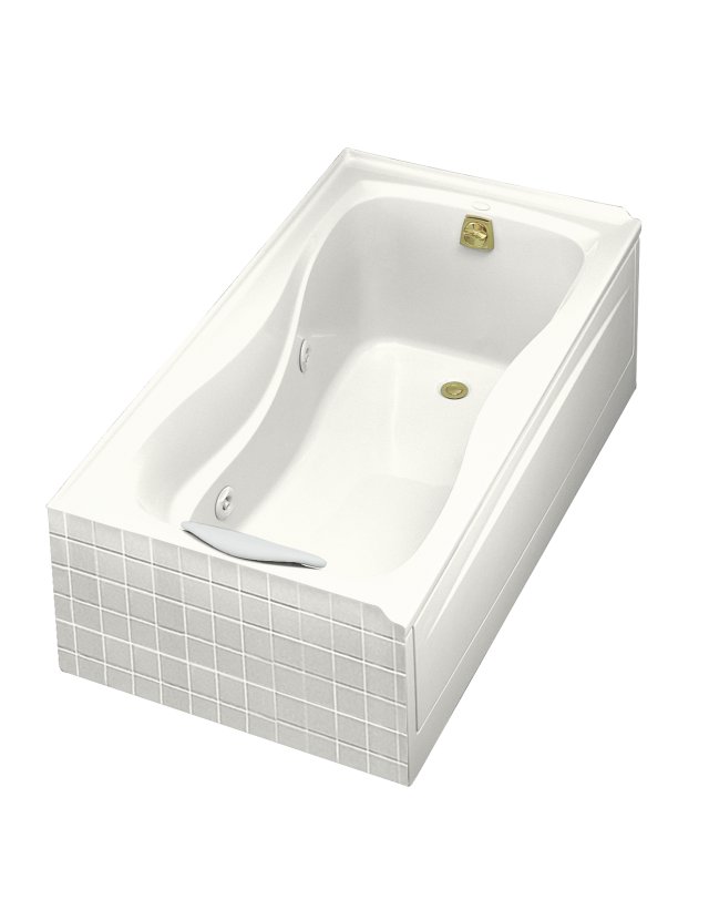 Kohler K-1209-HR Hourglass(TM) 32 whirlpool with integral apron heater and right-hand drain