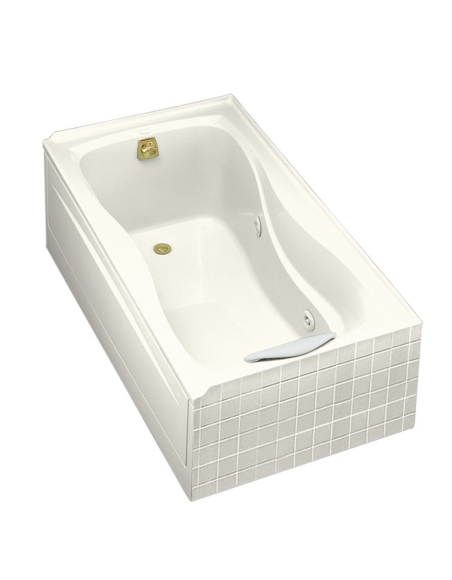 Kohler K-1209-HL Hourglass(TM) 32 whirlpool with integral apron heater and left-hand drain