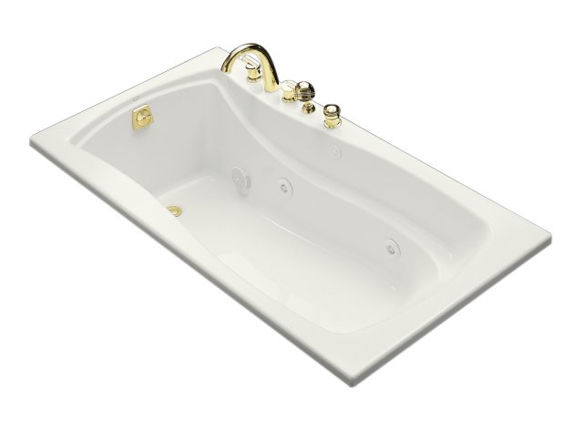Kohler K-1224-L-0; Mariposa (R) 5.5' whirlpool with flange and left-hand drain; in White