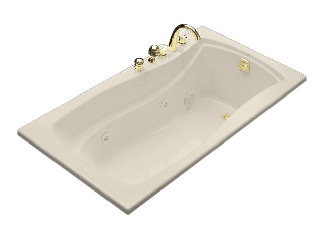 Kohler K-1224-HB-47; Mariposa (R) 5.5' whirlpool with custom pump location and heater; in Almond; Discontinued Product