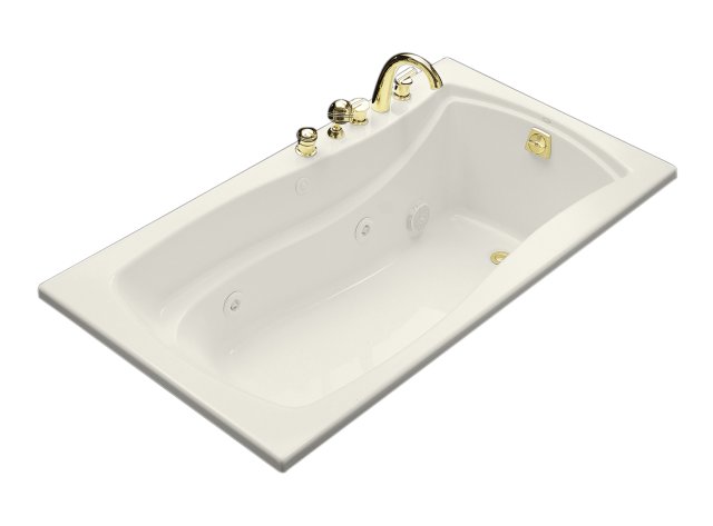 Kohler K-1224-HB-96; Mariposa (R) 5.5' whirlpool with custom pump location and heater; in Biscuit