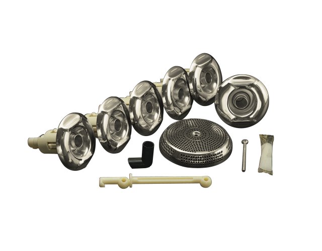 Kohler K-9696-SN; Flexjet (TM) whirlpool trim kit with six jets; in Vibrant Polished Nickel