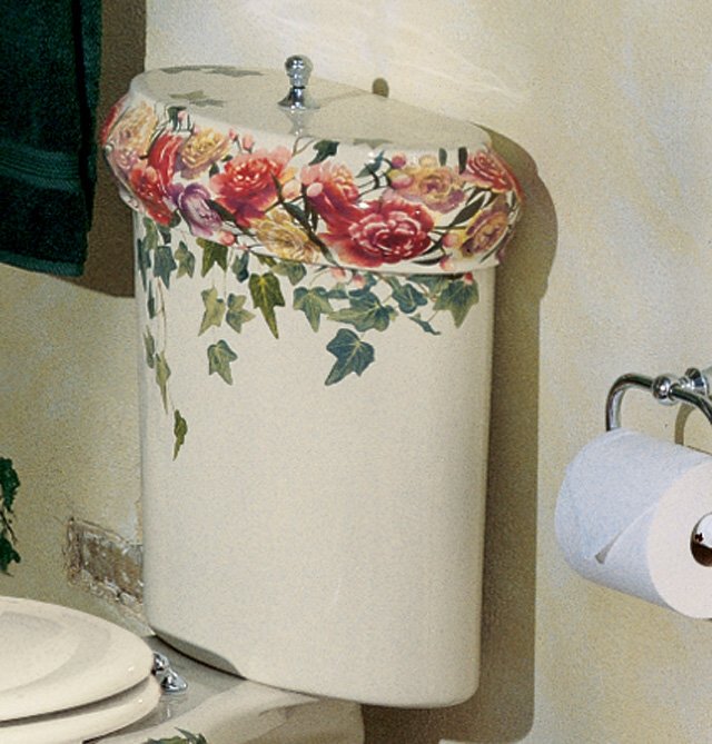 Kohler K-14279-PS Peonies & Ivy(TM) design on Revival(R) toilet tank less trim