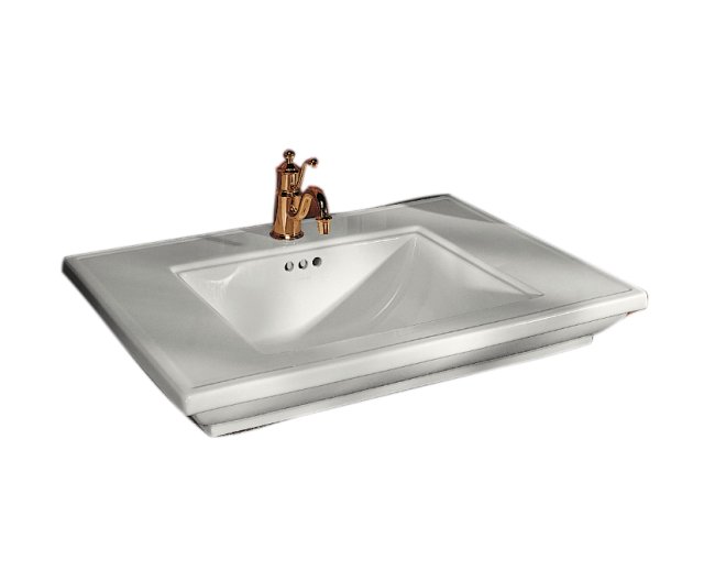Kohler K-2269-1-0; Memoirs (R) lavatory with Stately design and single-hole faucet drilling; in White