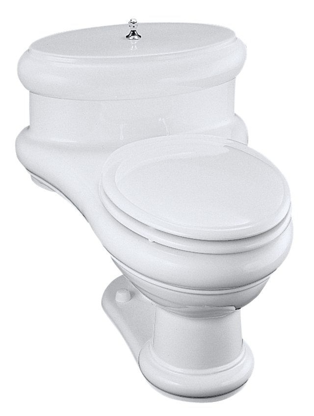 Kohler K-3360-SN Revival(R) one-piece elongated toilet with Vibrant(R) Polished Nickel lift knob and hinges includes toilet seat and cover
