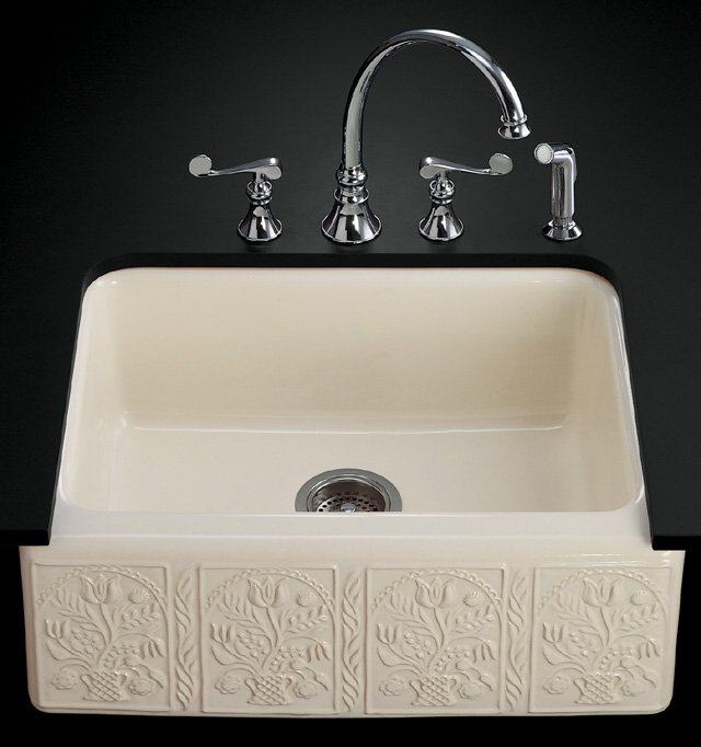 Kohler K-14572-SV Savanyo design on Alcott(TM) undercounter kitchen sink with five-hole oversized faucet drilling