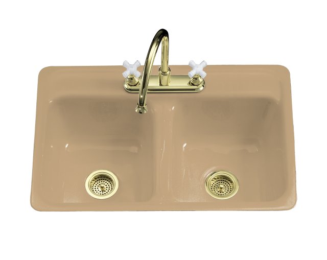 Kohler K-5950-5 Delafield(TM) tile-in/metal frame kitchen sink with five-hole centers