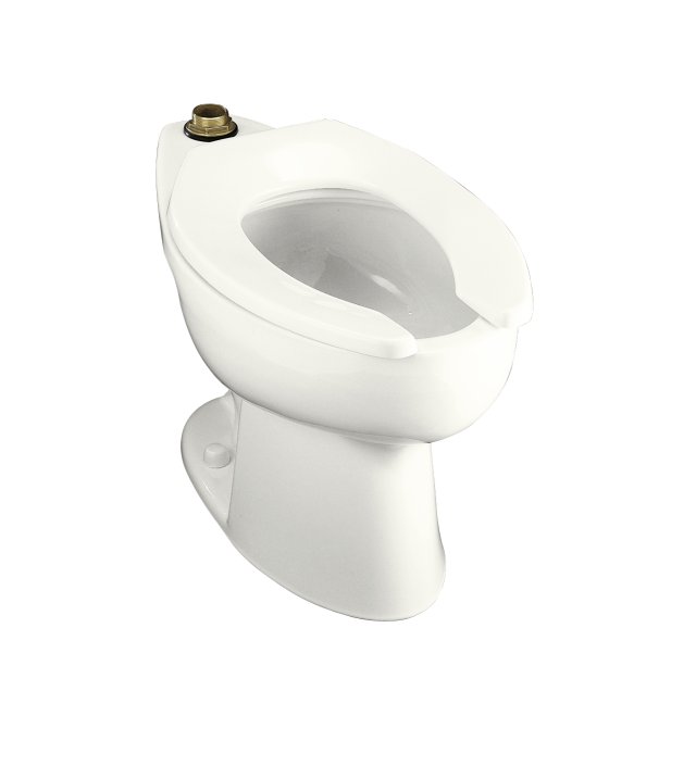 Kohler K-4302-L Highcrest(TM) elongated toilet bowl with top spud and bedpan lugs less seat