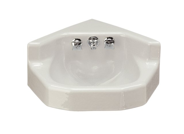 Kohler K-2766 Marston(TM) wall-mount corner lavatory with factory-installed Triton(R) faucet