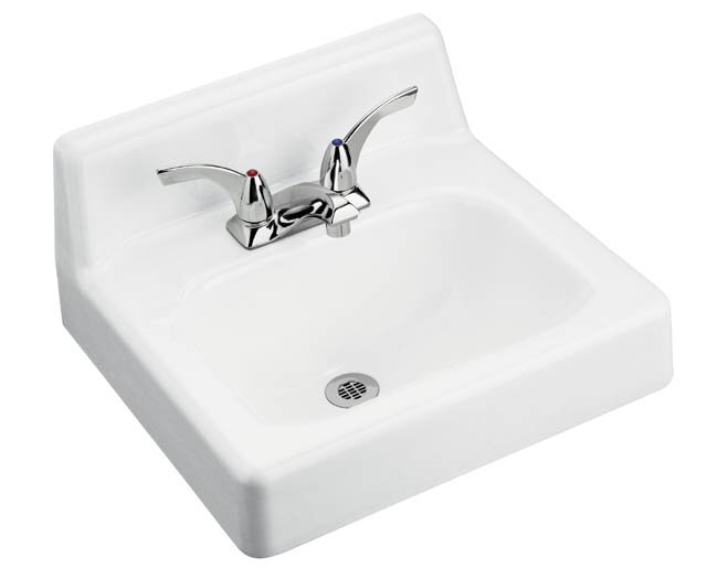 Kohler K-2805-L Hudson(TM) wall-mount lavatory with single-hole faucet drilling and left-hand soap/lotion dispenser hole drilling