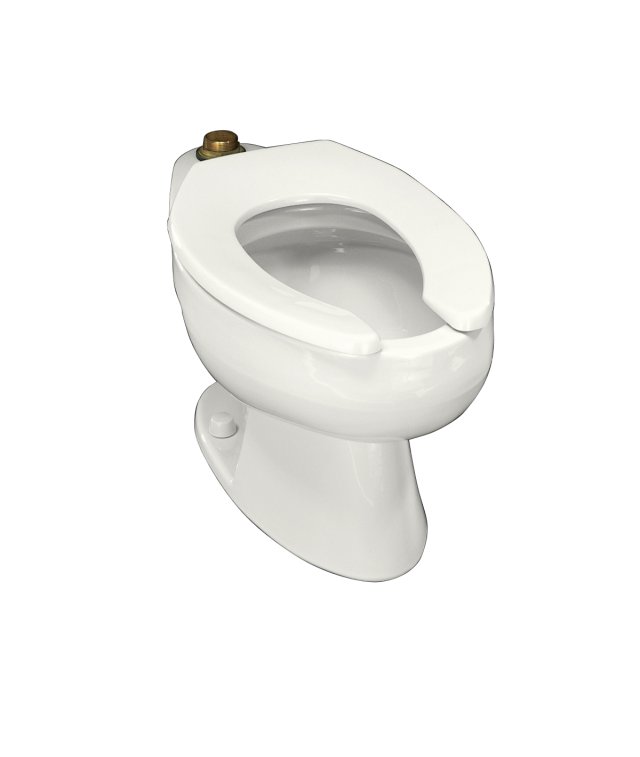Kohler K-4350-L Wellcomme(TM) elongated toilet bowl with top spud and four bolt holes in base