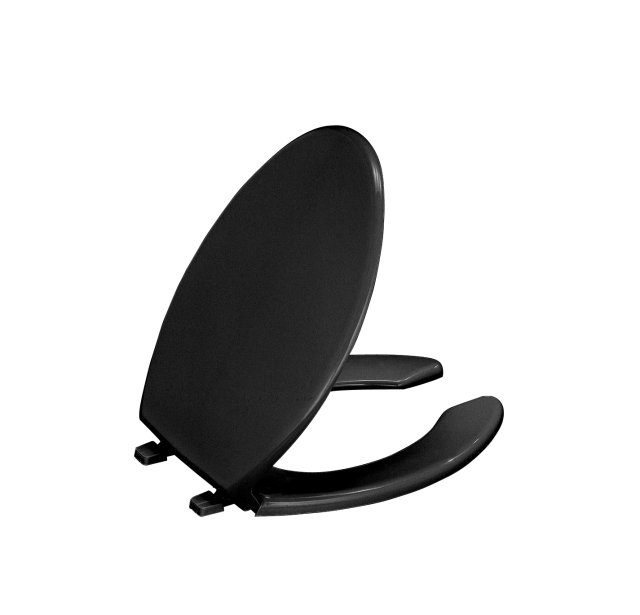 Kohler K-4650-7; Lustra (TM); elongated open-front toilet seats; in Black   K-4650-7; 4650-7; 74918-7