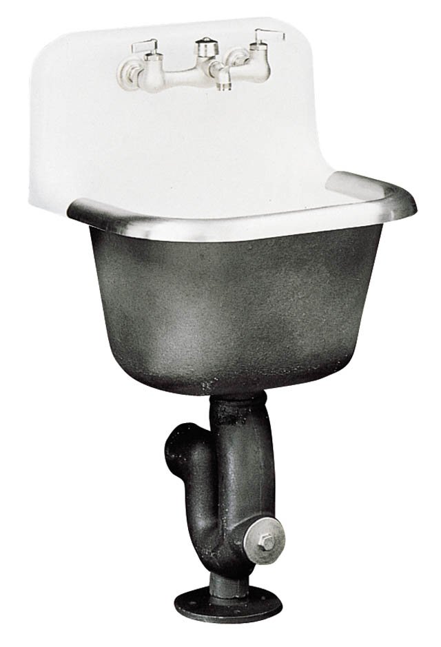 Kohler K-6716-0; Bannon (TM) service sink with rim guard and back drilled on 8" centers 24" x 20-1/4"; in White