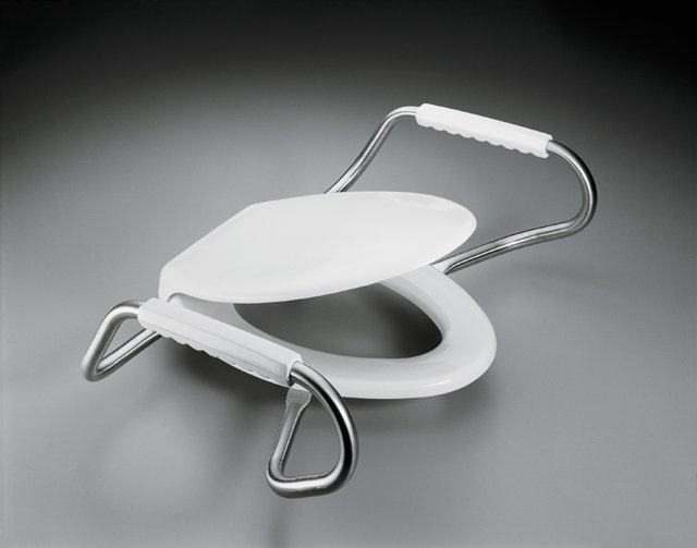 Kohler K-4655-A Lustra(TM) elongated closed-front toilet seat with antimicrobial agent and support arms