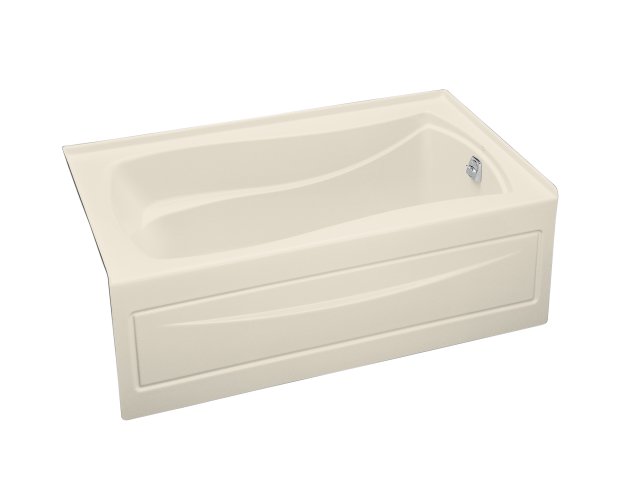 Kohler K-1242-RA-47; Mariposa (R) 5' bath with integral apron tile flange and right-hand drain; in Almond; Discontinued Product