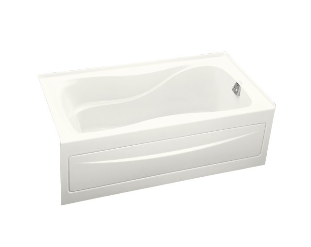 Kohler K-1219-RA-0; Hourglass (R) 32 bath with integral apron tile flange and right-hand drain; in White