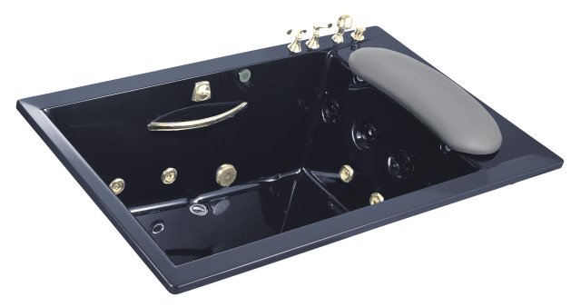 Kohler K-1360-H3-52 RiverBath(R) quadrangle whirlpool with integral fill and hot/cold valves less chromatherapy  Navy; Discontinued Product