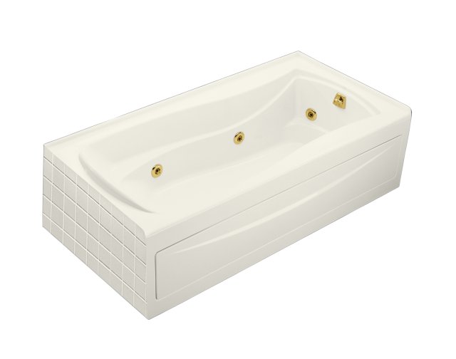 Kohler K-1257-HR Mariposa(R) 6' whirlpool with integral apron right-hand drain and heater