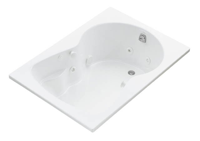 Kohler K-1196-RH Synchrony(R) 5' whirlpool with flange heater right-hand drain and softgrip grip handles
