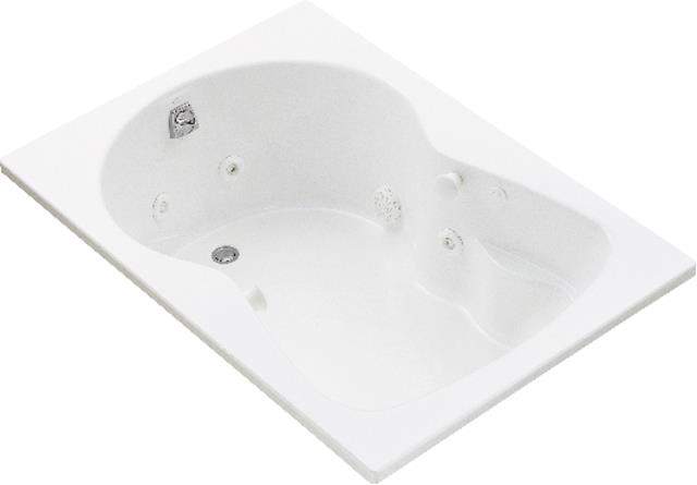 Kohler K-1196-LH Synchrony(R) 5' whirlpool with flange heater left-hand drain and softgrip grip handles