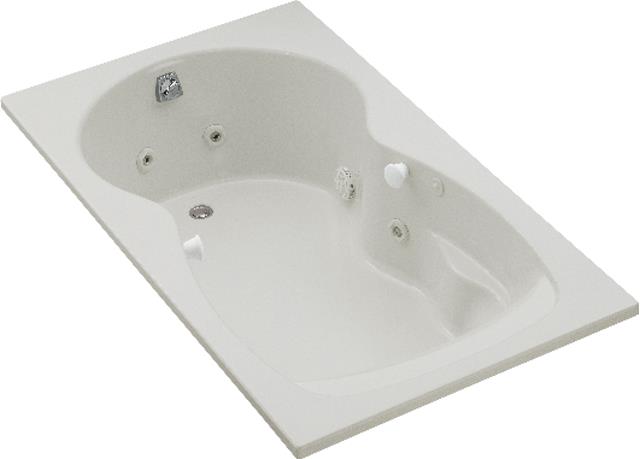 Kohler K-1198-LH Synchrony(R) 6' whirlpool with flange heater left-hand drain and softgrip grip handles