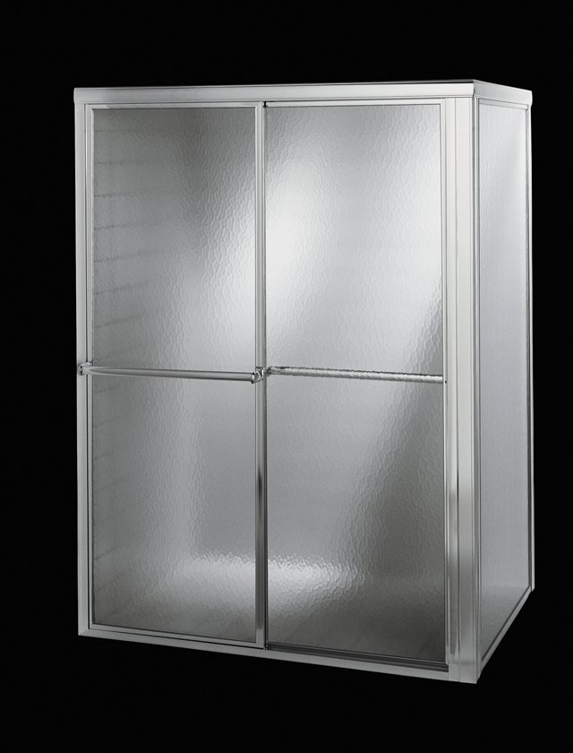 Kohler K-701122-B Focal bypass framed shower doors with Obscure glas