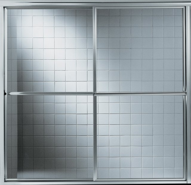 Kohler K-701000-L Focal bypass framed bath doors with Crystal Clear