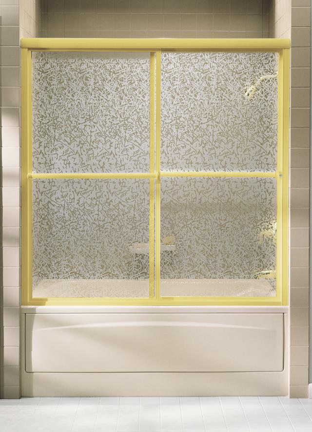 Kohler K-701011-B Focal bypass framed bath doors with Obscure glass