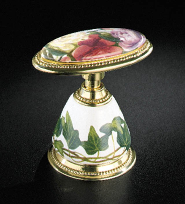 Kohler K-264-PS Antique Peonies & Ivy(TM) ceramic handle insets for bath faucets