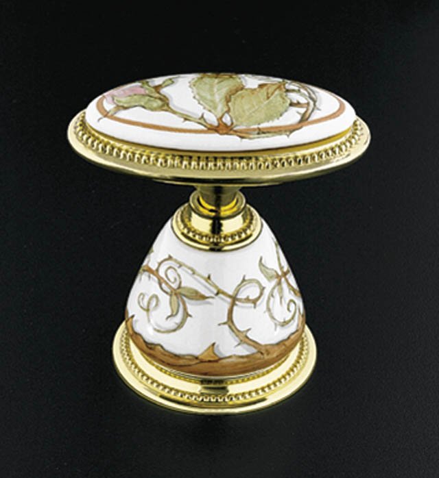 Kohler K-258-BR Antique(TM) Briar Rose ceramic handle insets and skirts for lavatory faucets
