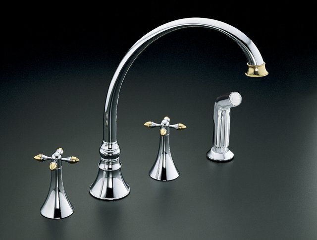 Kohler K-377-3 Finial Fundamentals Kitchen Sink Faucet Cross