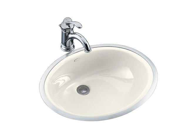 Kohler K-2257 Caxton(R) tile-in/metal frame lavatory with smooth glazed rim