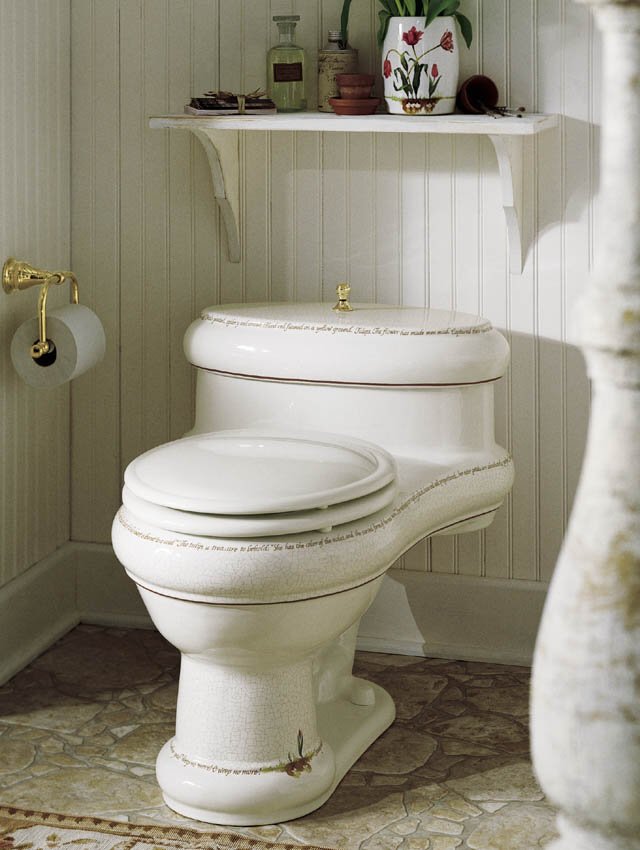 Kohler K-14224-TL Fables & Flowers(TM) Design on Revival(R) Toilet with Vibrant(R) Polished Brass Trim