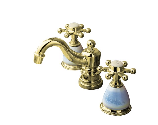 Kohler K-224-3 Antique(TM) lavatory faucet with Whistling Straits design and six-prong handles