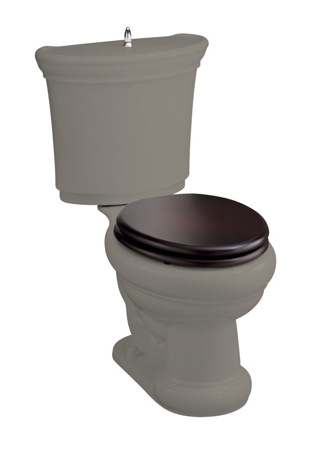 Kohler K-3456-U2 Tellieur(R) elongated toilet with Satin/Polished Chrome flush actuator Black Forest maple seat with Polished Chrome hinges and Insuliner(R) tank liner