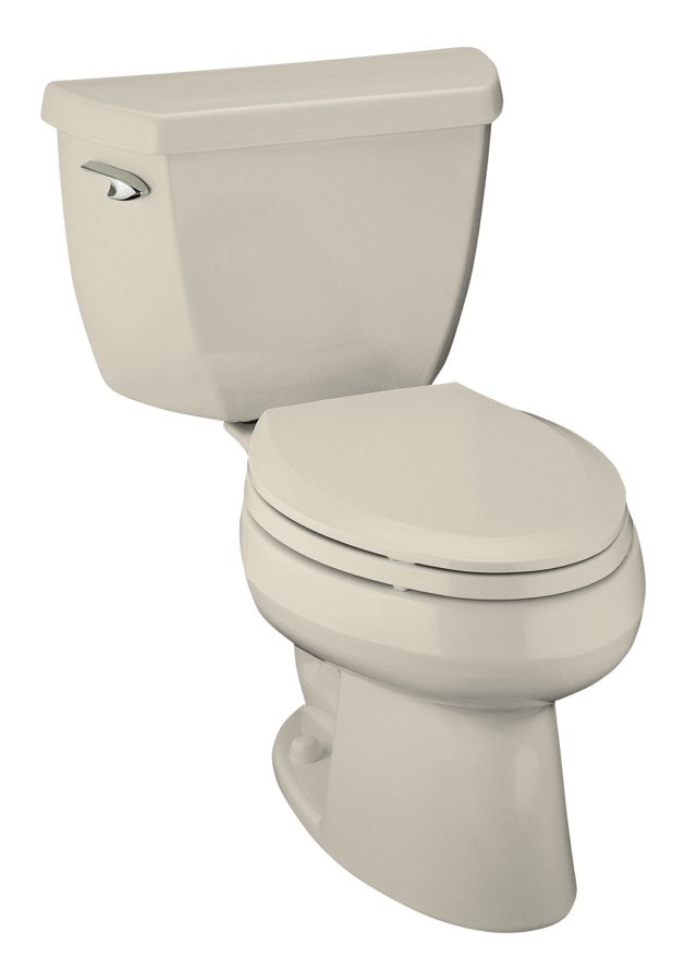 Kohler K-3531 Wellworth(R) Pressure Lite(TM) elongated 1.1 gpf toilet with left-hand trip lever less seat
