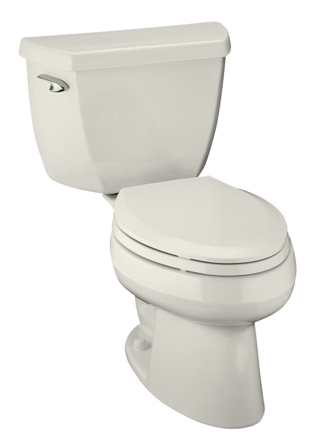 Kohler K-3422-TR-96; Wellworth (R) elongated toilet with right-hand trip lever and tank cover locks, less Seat; in Biscuit; Discontinued Product